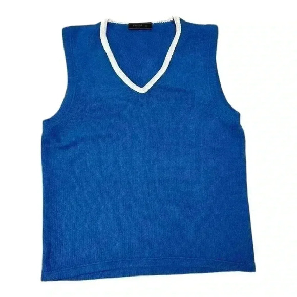 Prada Cashmere V-neck Sleeveless  Sweater - Picture 1 of 5